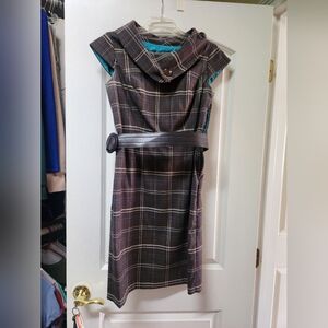 Plaid Dress with Belt
